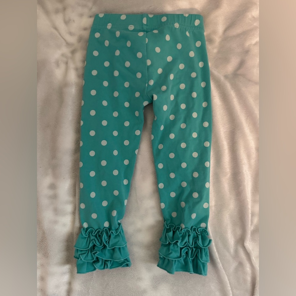 Matilda Jane Teal Polka Dot Leggings